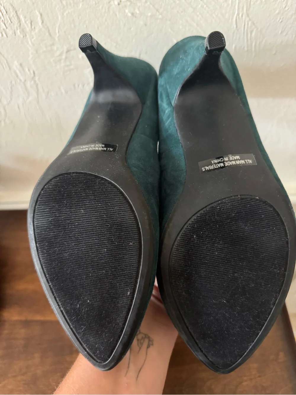 Report Teal Suede Pointed Toe Heels